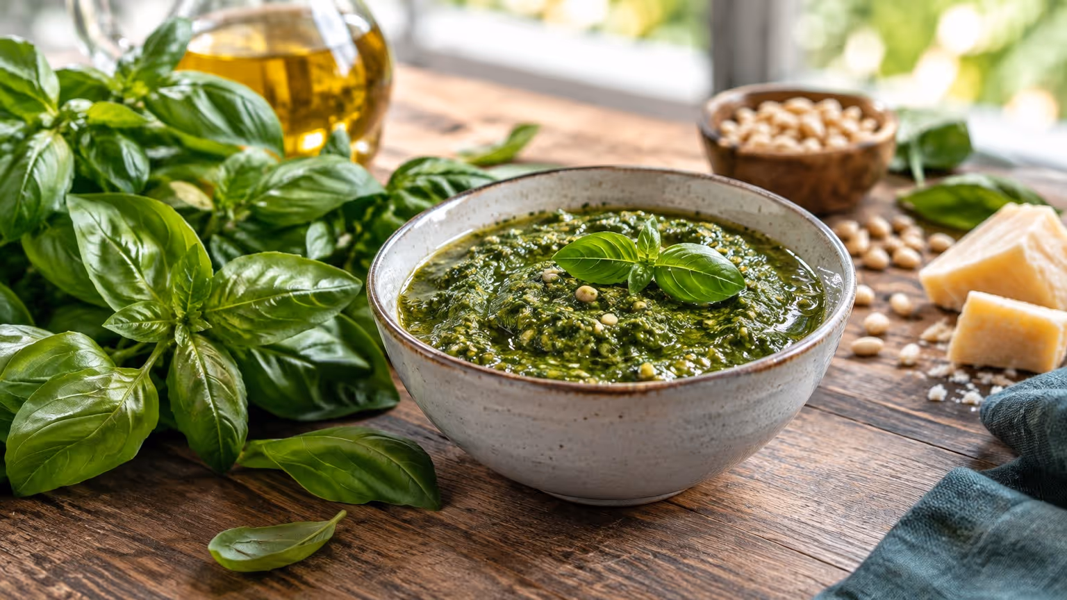 Molho pesto fresco feito na hora