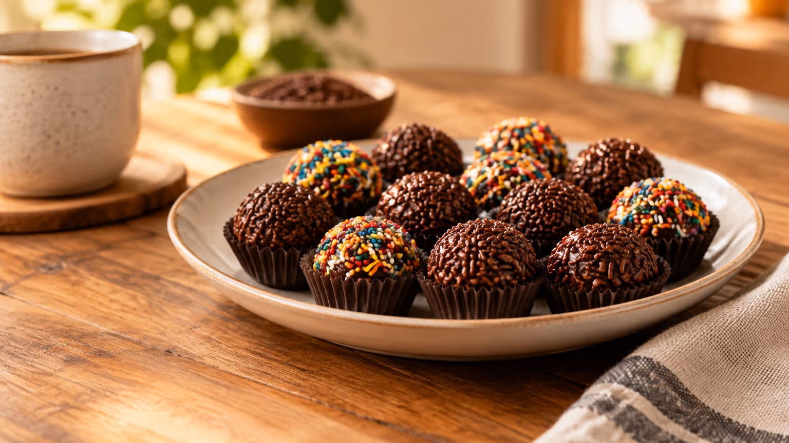 Brigadeiro gourmet com cobertura cremosa