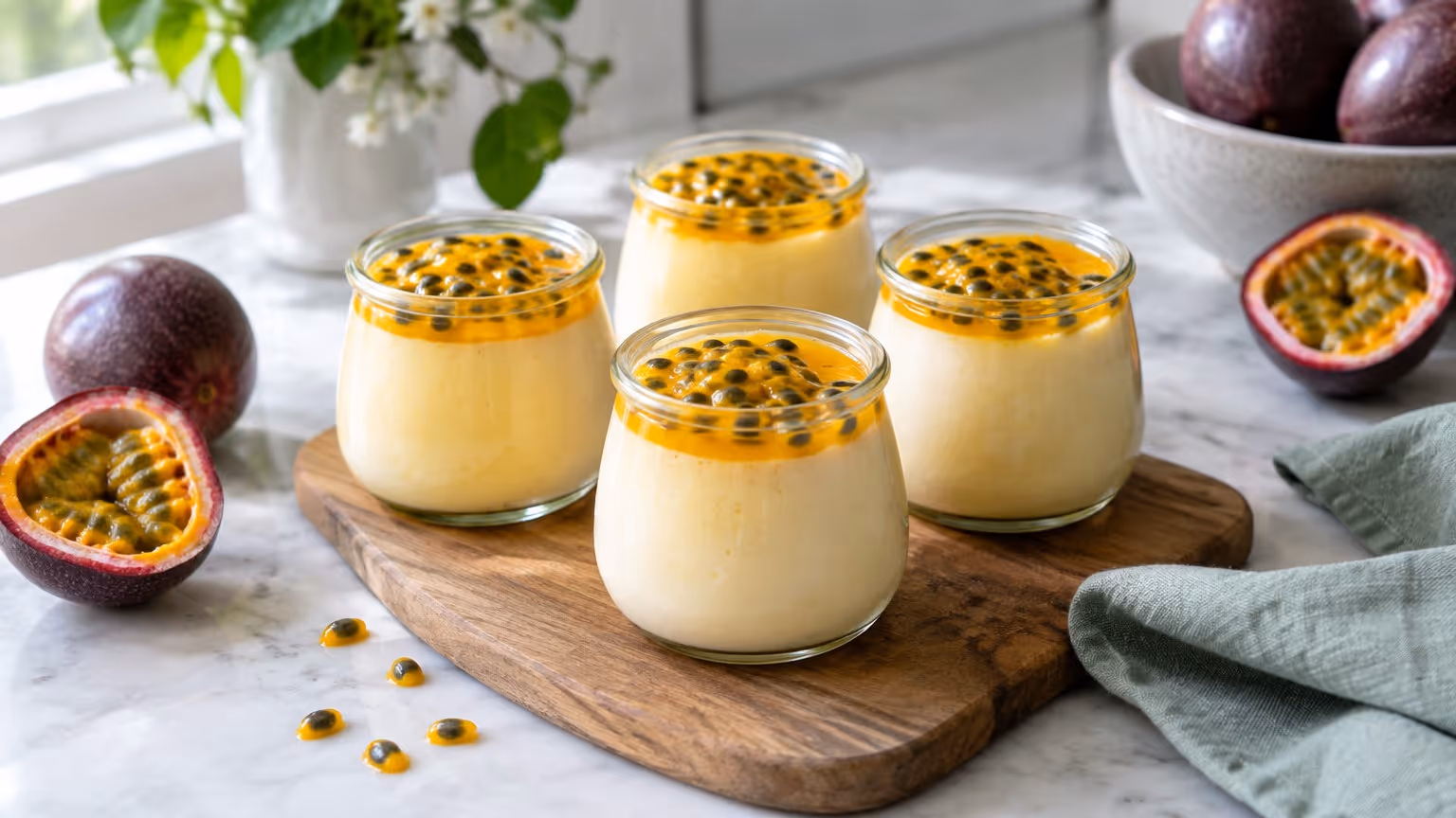 Mousse de maracujá rápida e refrescante