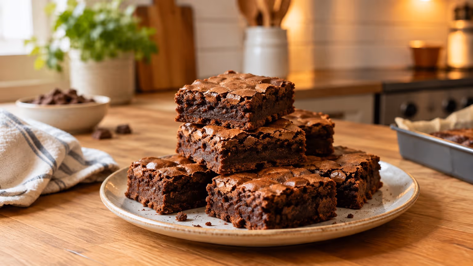 Brownie com casquinha crocante e miolo molhadinho