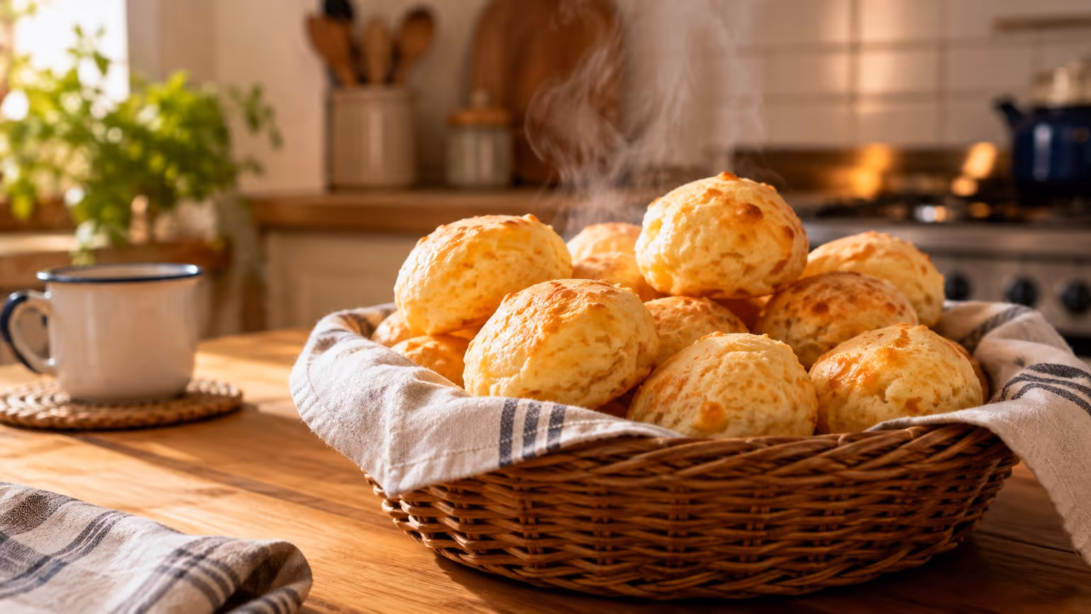Pão de queijo mineiro que fica puff por dentro