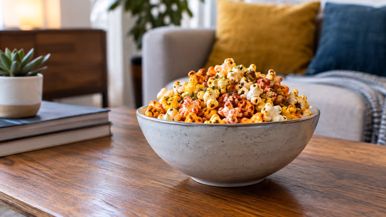 Pipoca gourmet com temperos diferentes