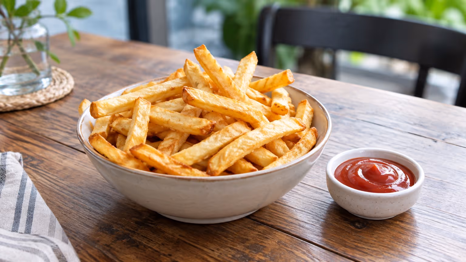 Batata frita crocante que fica sequinha por mais tempo
