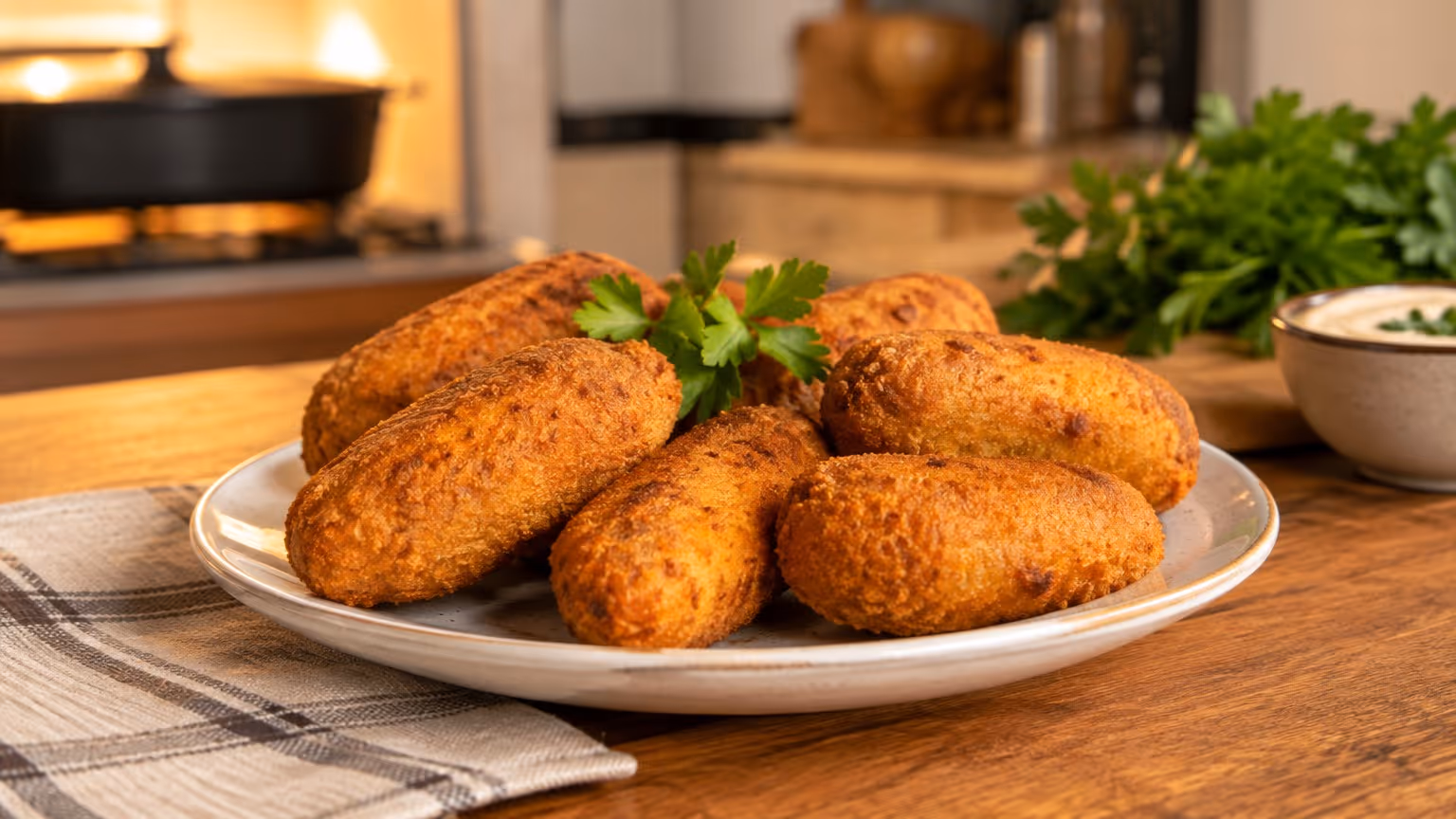 Croquete de carne temperado do jeito certo