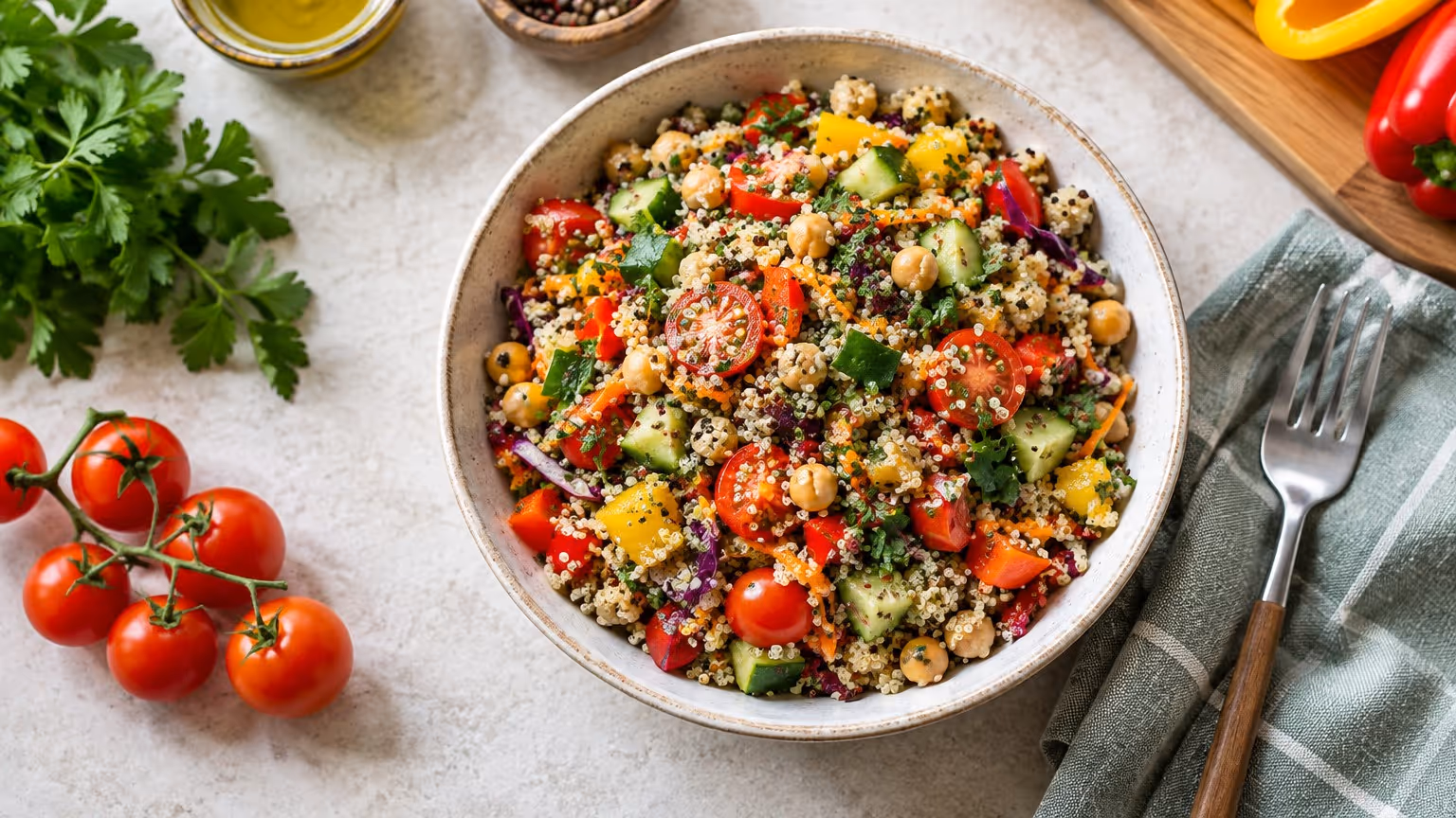 Salada de quinoa colorida e nutritiva