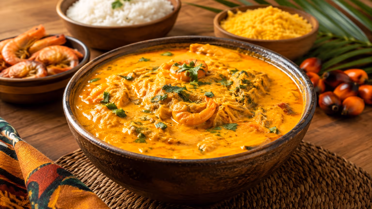 Vatapá cremoso pra servir com arroz branco
