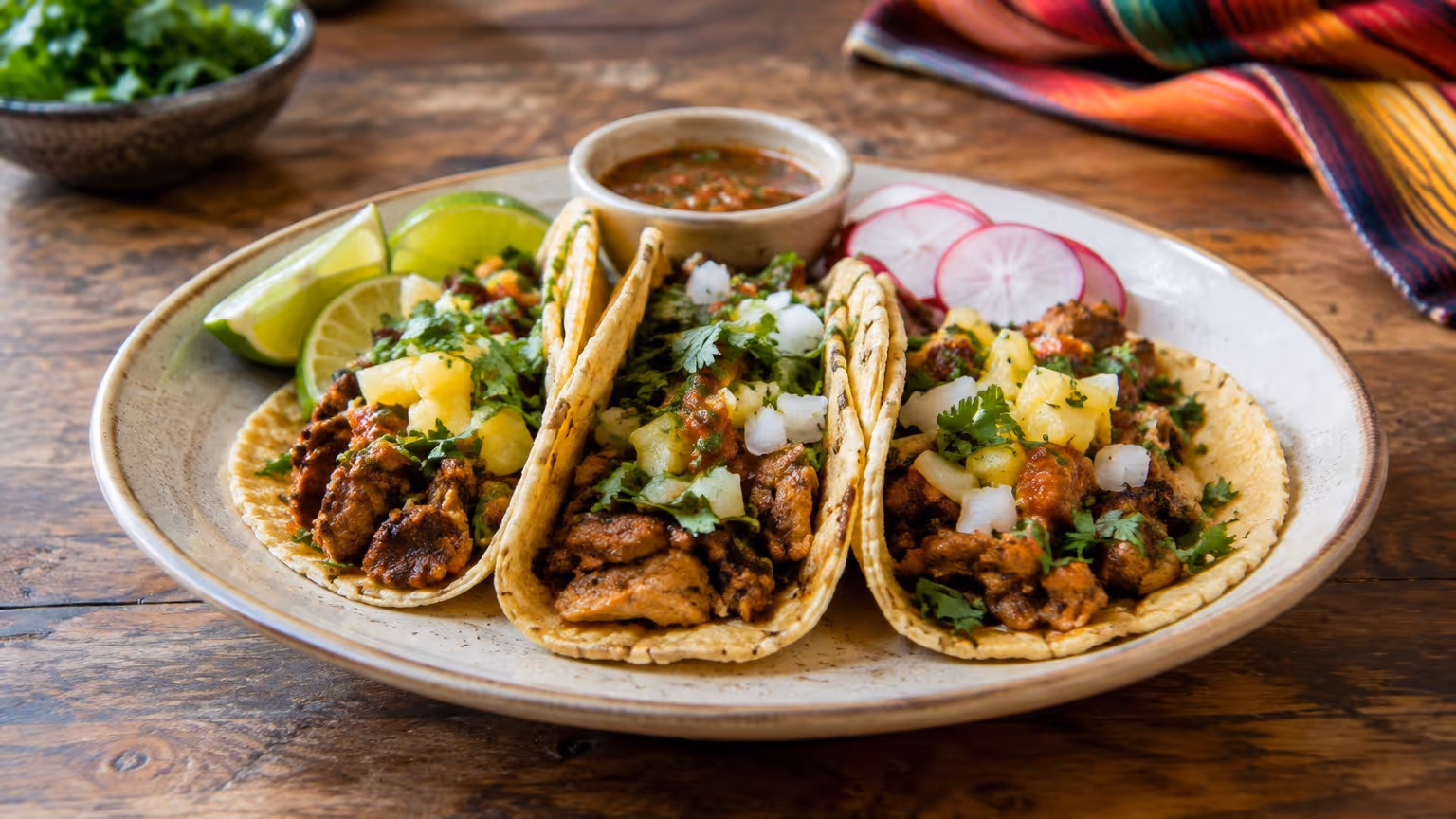 Tacos mexicanos recheados do jeito tradicional
