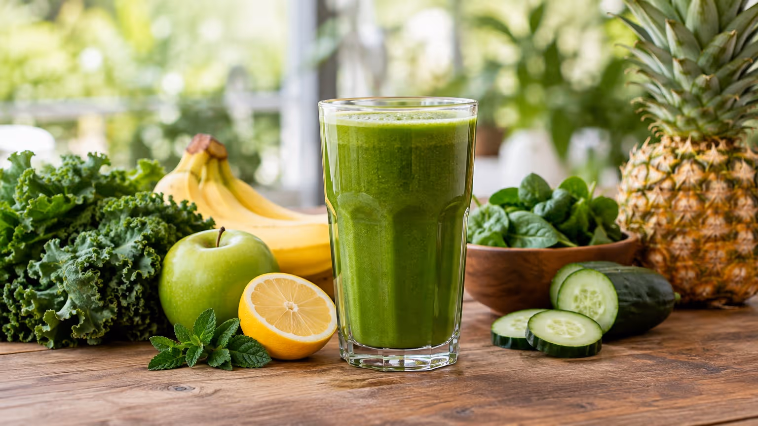 Suco verde detox refrescante